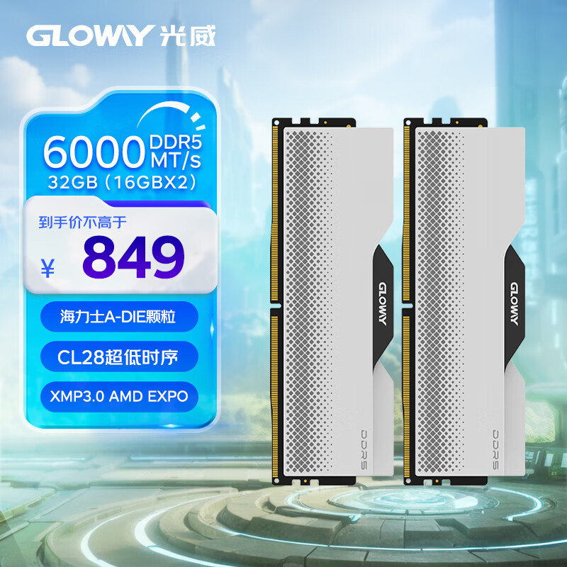 光威（Gloway）32GB(16GBx2)套装 DDR5 6000 台式机内存条 龙武系列 海力士A-die颗粒 CL28【部分兼容】