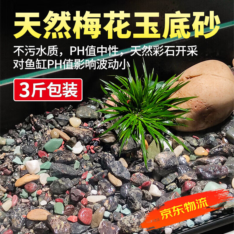 畫法幾何魚缸底砂梅花玉造景 水族箱龜缸造景裝飾小米魚缸專用 梅花玉造景底砂3斤
