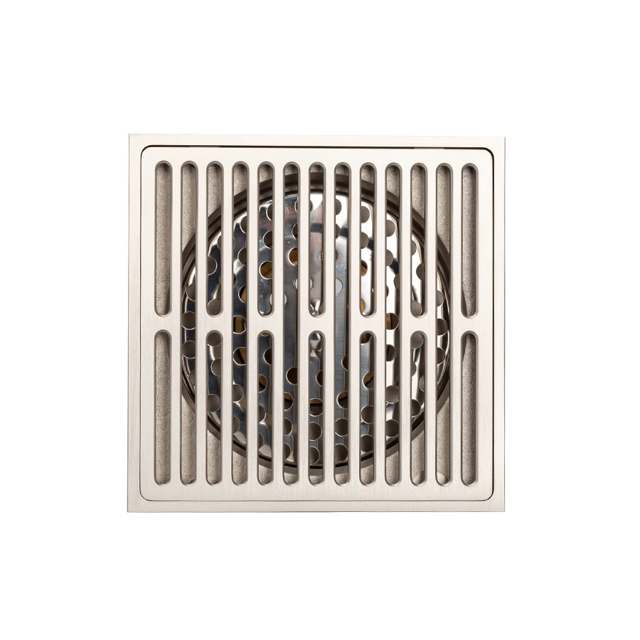 献瑜全铜防臭地漏简约风黑白灰大排量淋浴卫生间洗手间阳台方形地漏