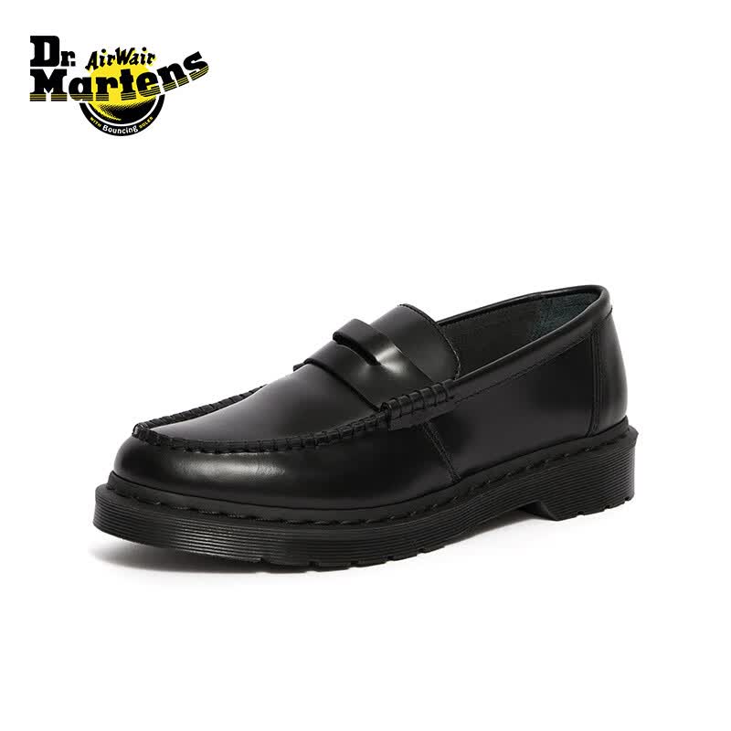 马丁博士（Dr.Martens）Penton新款商务休闲百搭黑色皮鞋乐福鞋 黑色 39
