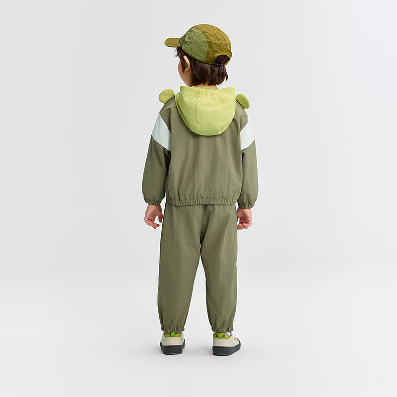 巴拉巴拉balaOne宝宝套装儿童长袖2件套男童女童2025新款秋装户外 黄绿色调00334 100