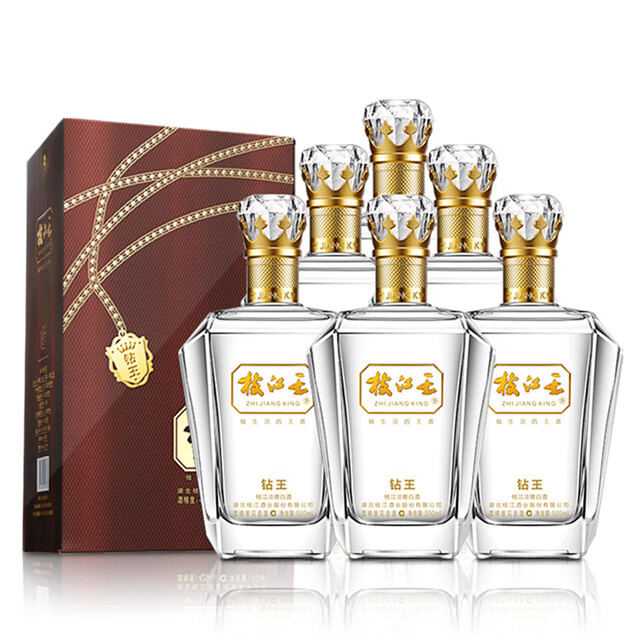 枝江42度枝江王钻王500ml*6瓶礼盒装固态法纯粮食酒白酒整箱送礼 42%