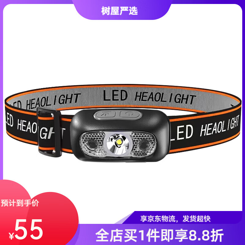 魔鐵(MOTIE)感應(yīng)頭燈強光超長續(xù)航LED夜釣頭戴釣魚戶外充電照明礦燈防水 揮手感應(yīng)強光頭燈