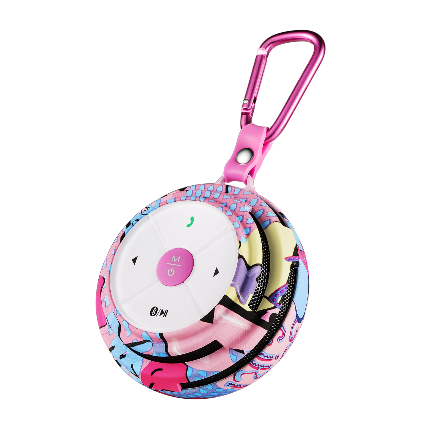 不見不散E1+無線戶外藍牙音響【幫下歌】大音量迷你重低音炮隨身騎行運動跑步便攜式電腦音箱可插卡小音響 櫻花粉 | 超重低音+16G內(nèi)存卡(可幫下歌）