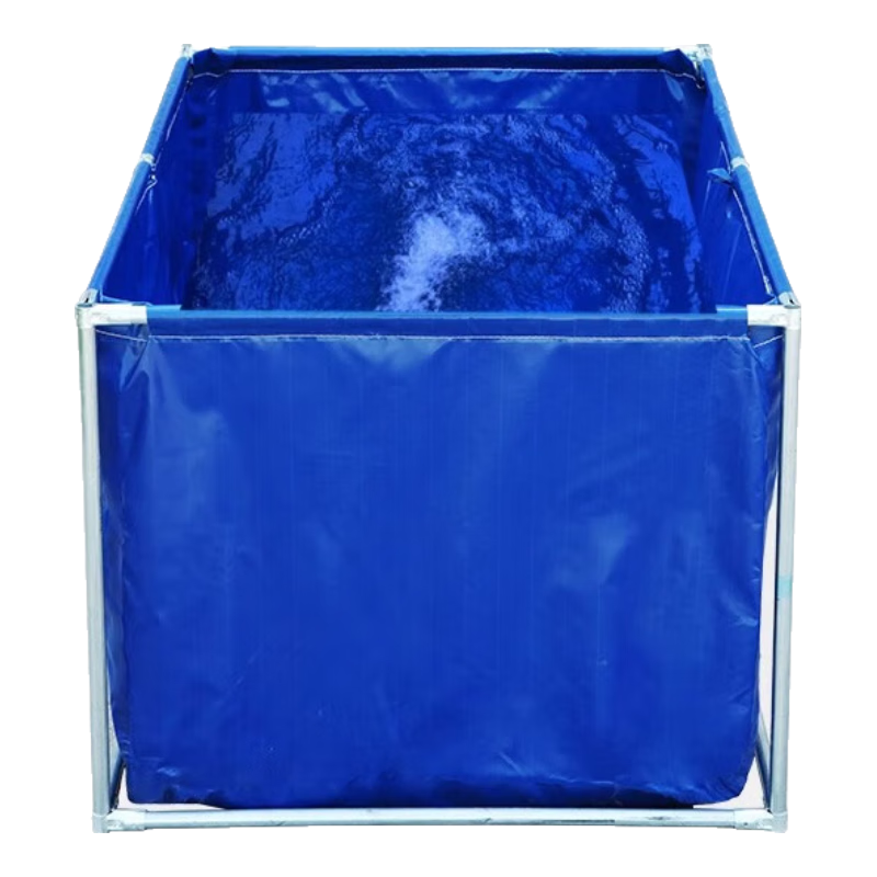 祿昇琪（LUSHENGQI）帆布魚(yú)池養(yǎng)殖水池加厚刀刮布蓄水池防水布帶支架3x1.5x0.6米