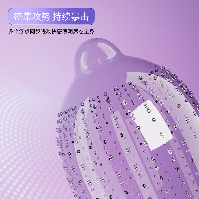 艾凡ifan避孕套艾凡AIDO避孕套小雨伞IFUN玻尿酸超薄螺纹03安全套隐域 【003颗粒 紫长盒10只】*3盒