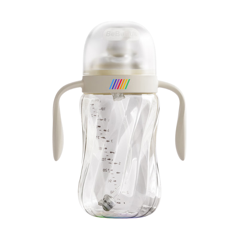 bebebus钻光学饮杯鸭嘴杯婴儿水杯6个月以上牛奶杯奶瓶重力球吸管杯280ml
