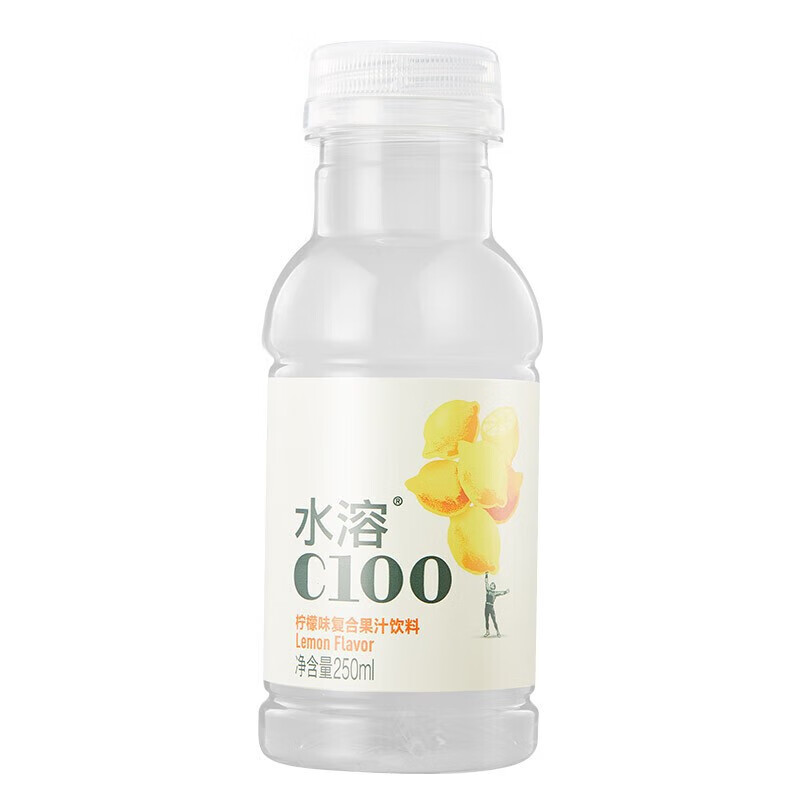 农夫山泉水溶C100复合果汁饮料 年货节送礼送长辈 满足每日所需维生素 柠檬味250ml*1瓶