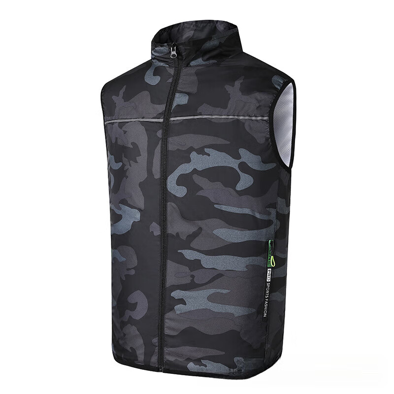 风扇马甲夏季降温防暑空调服马甲工作服户外制冷带风扇的衣服 迷彩单