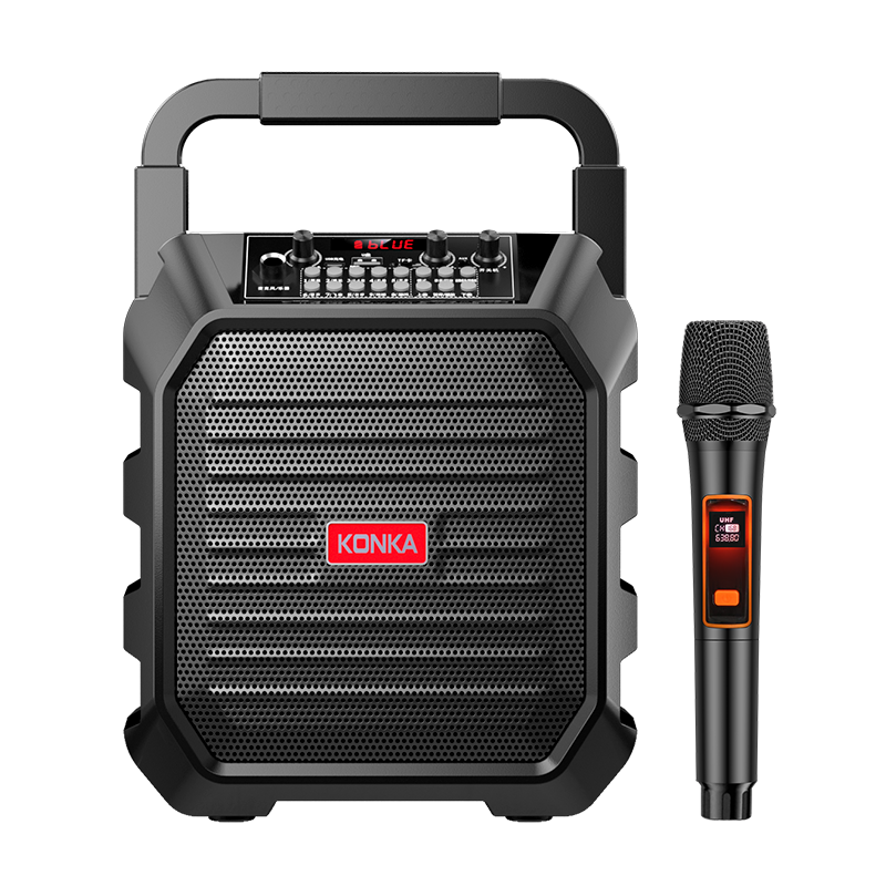 康佳（KONKA）无线蓝牙音箱户外大音量广场舞音响小型家用手提便携式地摊摆摊喇叭收钱码语音播报器 单咪 声卡版