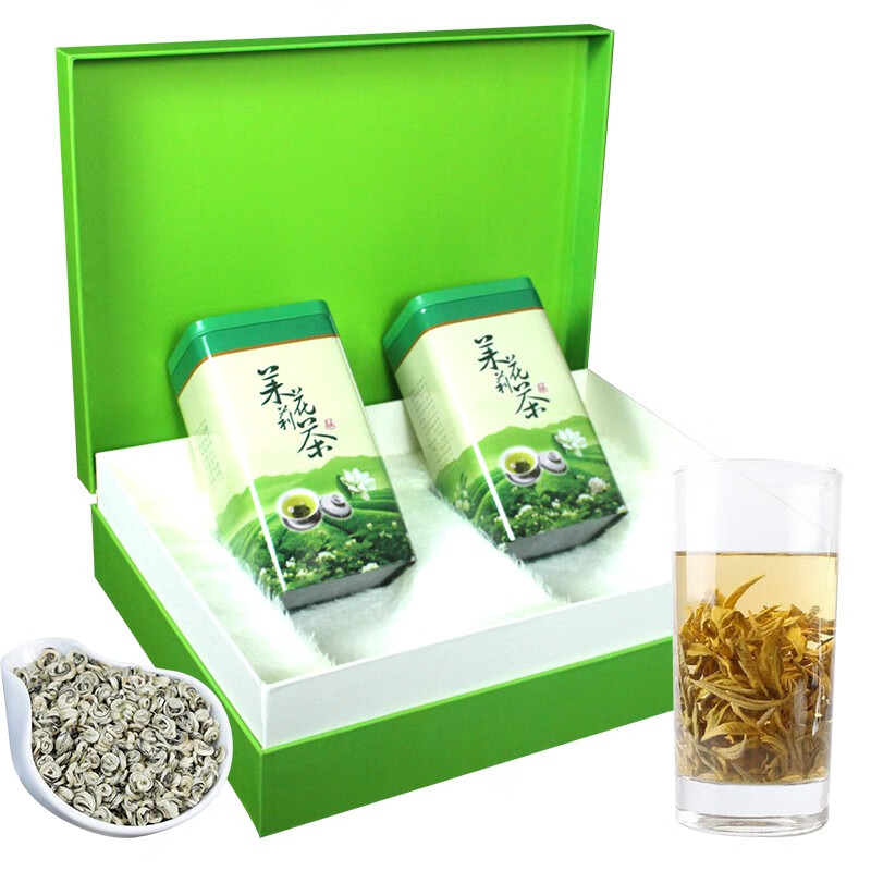 琛牌 茉莉玉螺王 茉莉花茶 白玉螺香螺耐泡茶叶礼盒装 高档礼盒送礼茶