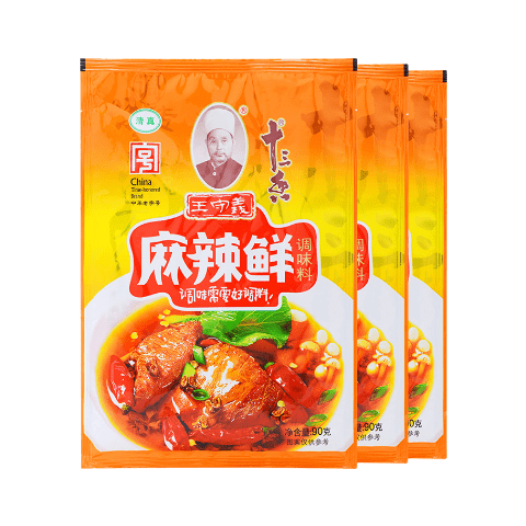王守义 麻辣鲜 90g袋装*3 麻辣鲜香 腌撒烹炒拌 多用途调味 中华老字号