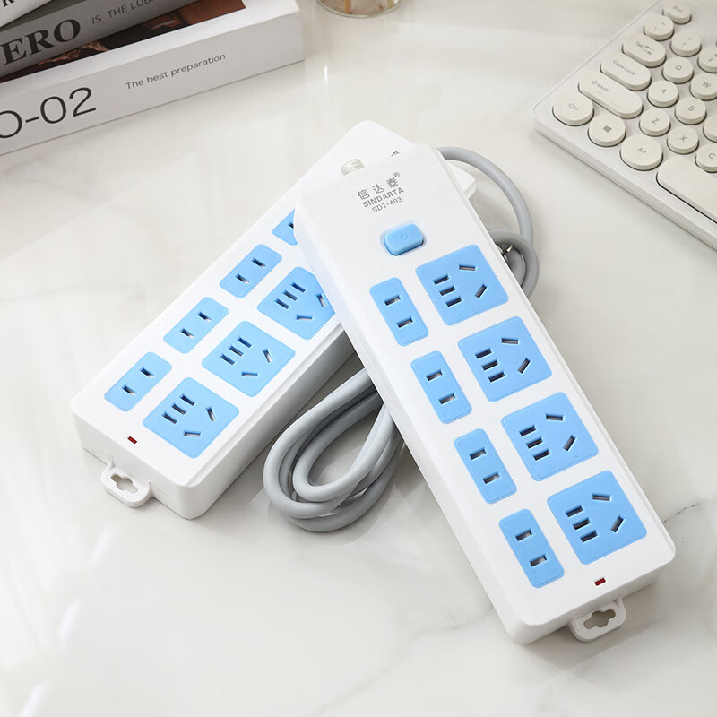 【精选】多用排插家用插板电源转换插座带开关多孔位带线插线板 (1个装)