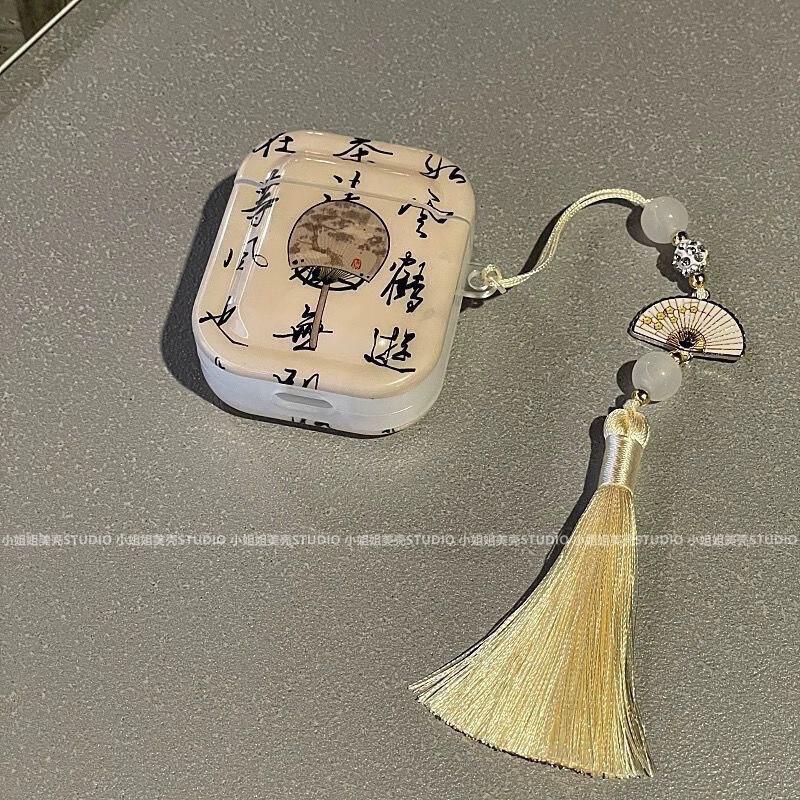 蓝牙耳机TWS电竞游戏无线耳机超长续航入耳式降噪运动蓝牙 M棕扇子流苏+【耳机+耳机套】