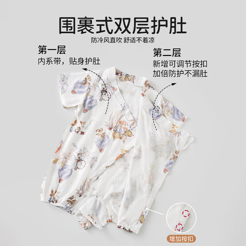 欧孕(OUYUN)新生儿衣服宝宝春装新款婴幼儿连体衣棉长袖早春和尚服哈衣 尼斯水怪-长袖 90cm 90码