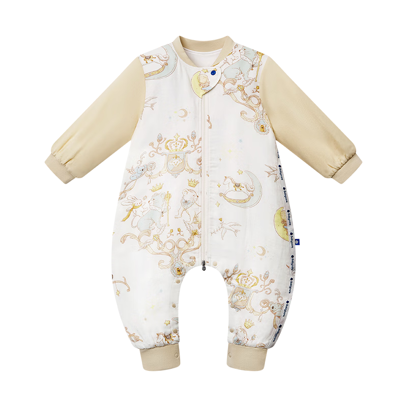 babycare新生婴儿秋冬舒暖分腿睡袋防惊跳防踢包被狮子王国-6层-100码