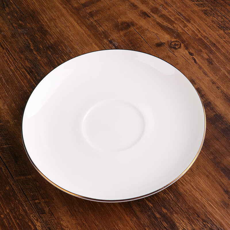 錦鳯锦凤骨瓷咖啡杯碟景德镇欧式简约咖啡套具矮 咖啡杯一杯一碟1勺 金边CC-3咖啡杯碟