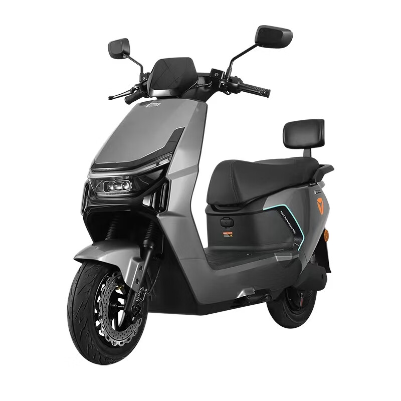 雅迪电动摩托车冠能T35M劲享版铅酸长续航高速电摩通勤外卖电动车可上牌 索罗灰（选配电池） 72V38A石墨烯电池