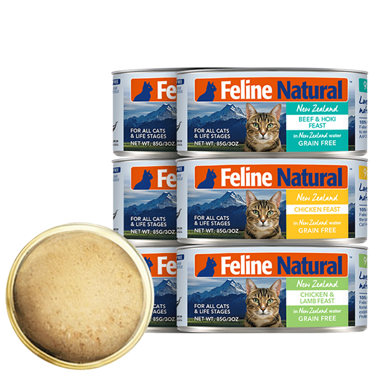 K9 Natural无谷猫咪主食罐头 成猫幼猫通用 新西兰原装进口 混合装85g*6效期至27年1月起