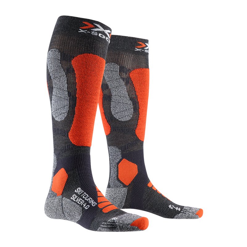 XBIONICX-SOCKS銀離子巡回者4.0滑雪襪長筒保暖單雙板運(yùn)動滑雪襪 男女款 混合煤灰/熒光橙 35-38
