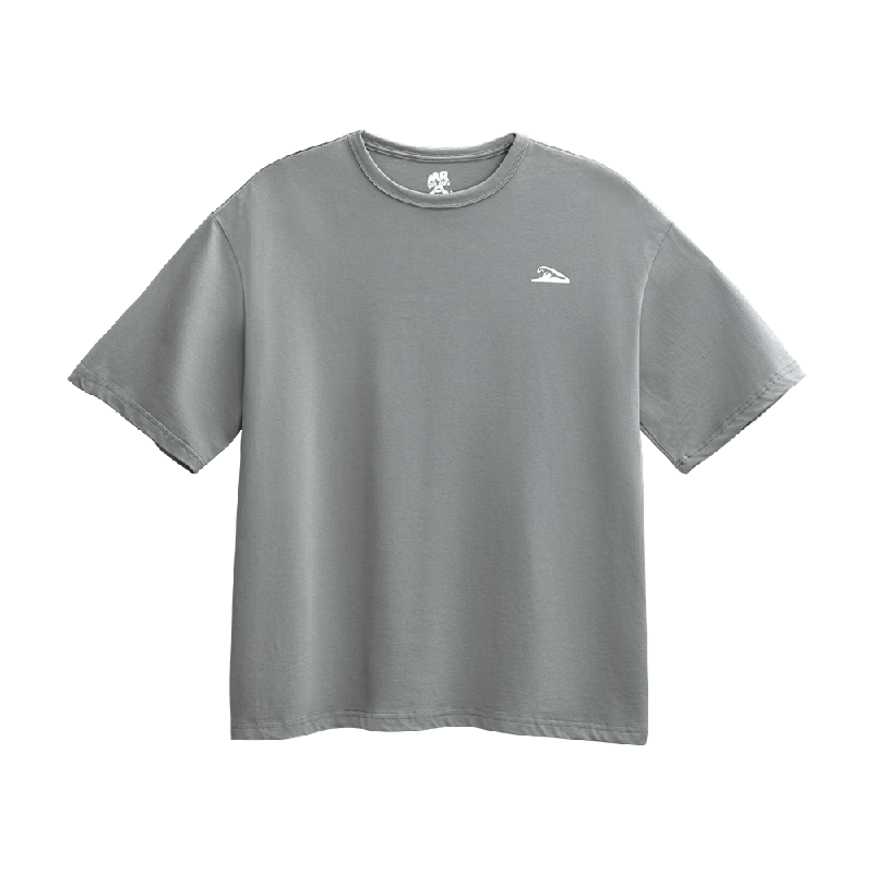 Mr.A美式海浪印花纯棉t恤2025新款宽松半袖纯色复古短袖男夏MRA男装 灰绿色 2XL