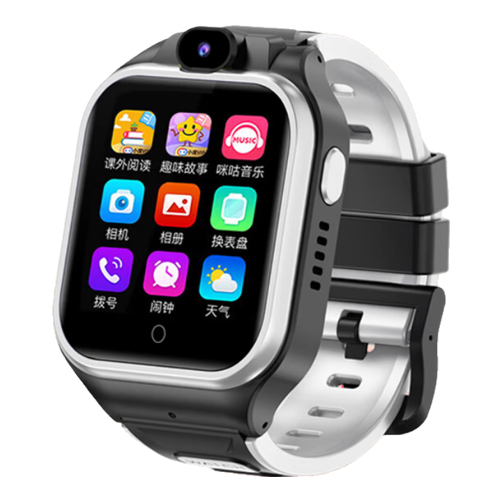 小天才乖宝儿童电话手表电话手表5G全网通智能插卡下载儿童手表电话 旗舰黑 视频通话+学习+定位
