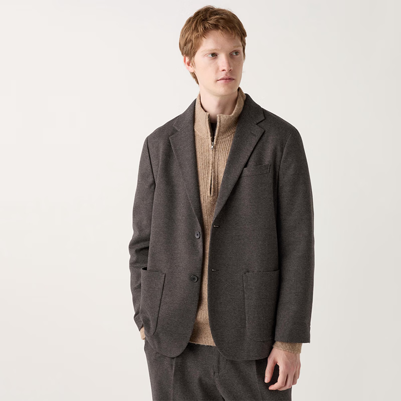 优衣库(uniqlo) 进口服饰 男女通用舒适2b珩扣夹克休闲衣服西装 dark