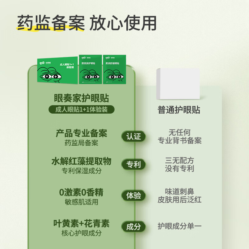 眼奏家熬夜润护眼贴学生上班族熬夜成人男女通用冷冰敷本草眼疲劳眼干涩 柔润舒缓1对+熬夜润护1对