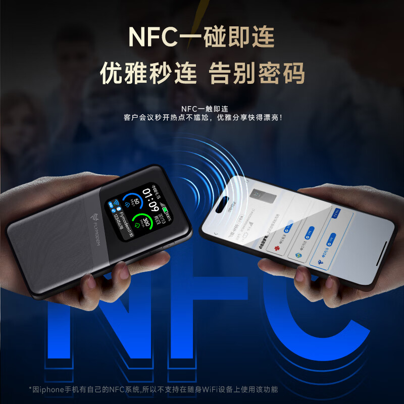 飞猫M50免插5G移动随身wifi6无线网卡便携热点5g路由器无限笔记本电脑通用流量卡托NFC车载随行上网宝 飞猫M50（双网免插卡）