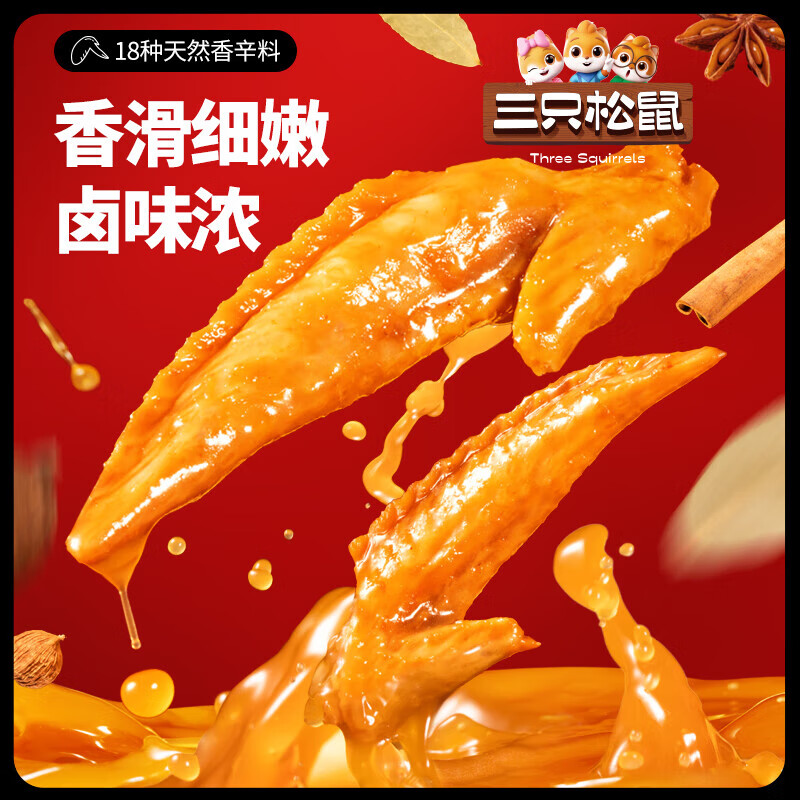 三只松鼠精选零食任选专区2 RX 老卤鸡翅尖/卤香味*2 – 只需￥11.9