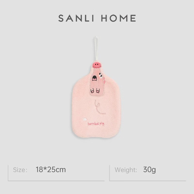 三利柔软可爱小动物擦手巾可挂式卫生间加厚吸水 掌上明猪 1条