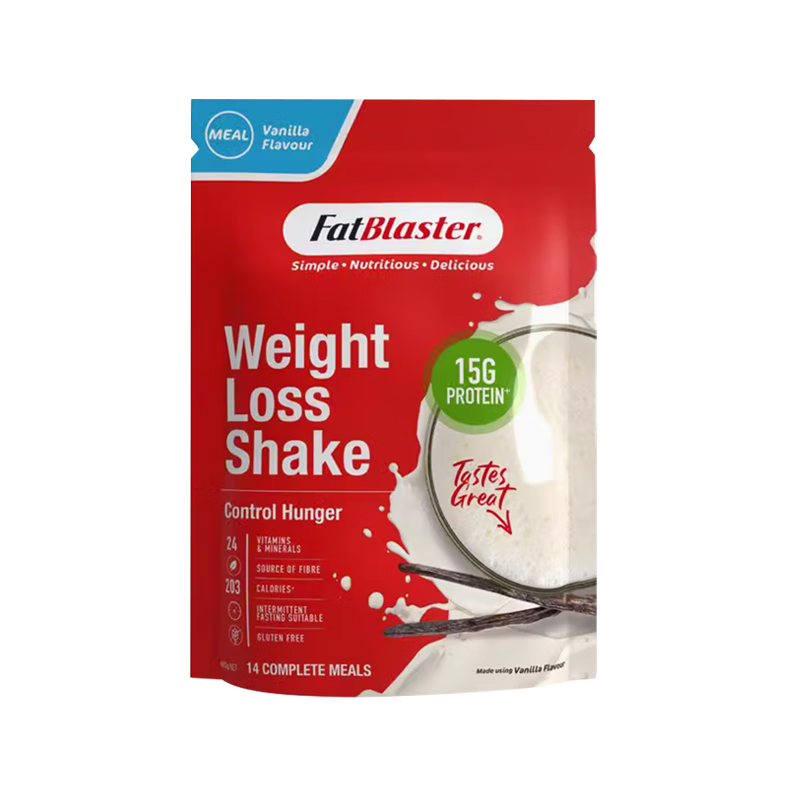 FatBlaster澳洲Fatblaster代餐奶昔袋裝465g膳食纖維低脂飽腹代餐粉 紅色 覆盆子味袋裝