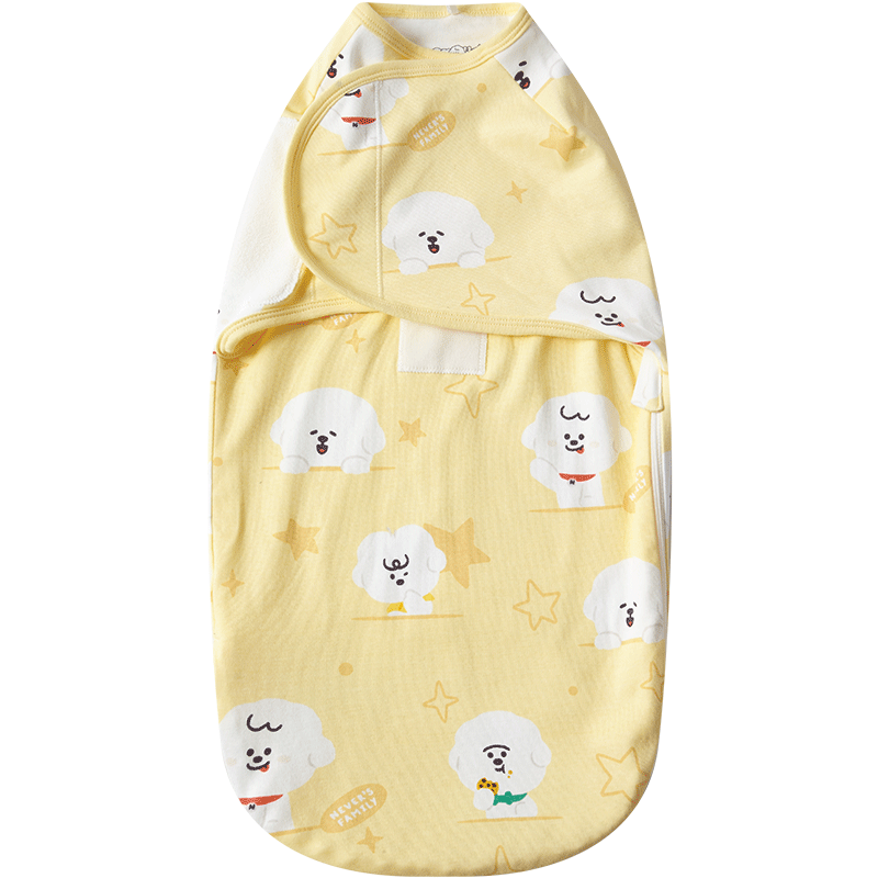 ibaby奈娃联名新生儿襁褓睡袋包被纯棉a类包单0-3个月防惊跳睡衣睡被 雏菊黄星 59码