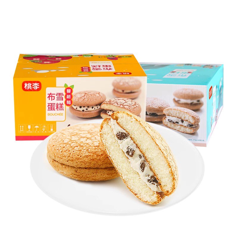 桃李布雪厂家批发面包早餐整箱葡萄干蔓越莓夹心点心零食礼盒 原味 布雪葡萄干40g*12袋45天保