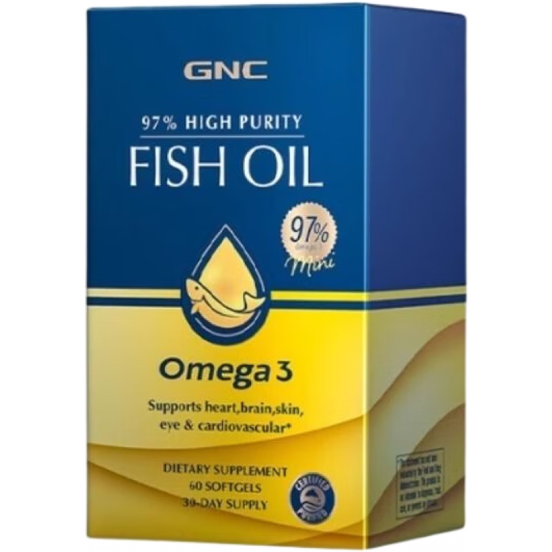 ���ڲ�����GNC����Զ���Ƽ����ʹ�97%���͸ߴ���omega-3������dha�ǻ�����Ѫ�� ��97%�������͡�5��*60�����ںǻ�װ
