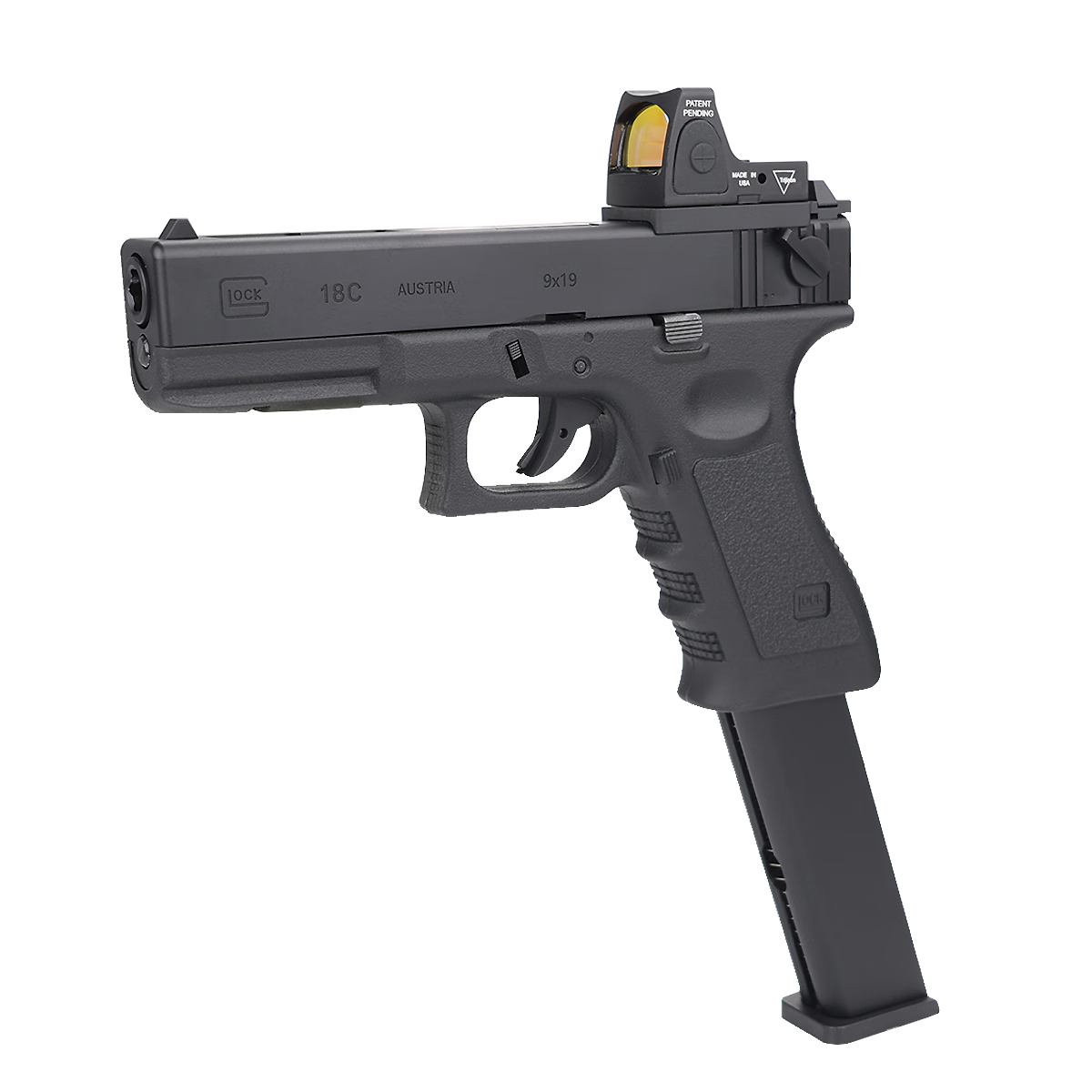 高恩OY格洛克g18c无刷电手水电动玩具枪ojbk软弹儿童成人wargam发射器 OY-g18c无刷(长夹+短夹)+RMR红点