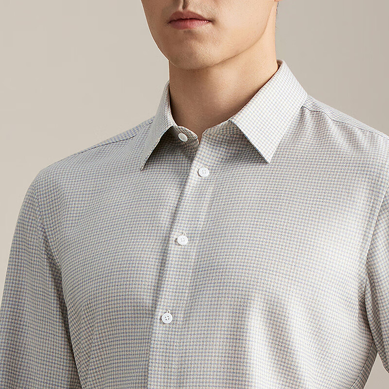 雅戈尔衬衫男士2025秋冬青年男长袖衬衫YLQW115695YJA【商场同款】 卡其格子YLQW115695YJA 39 （170/88A）