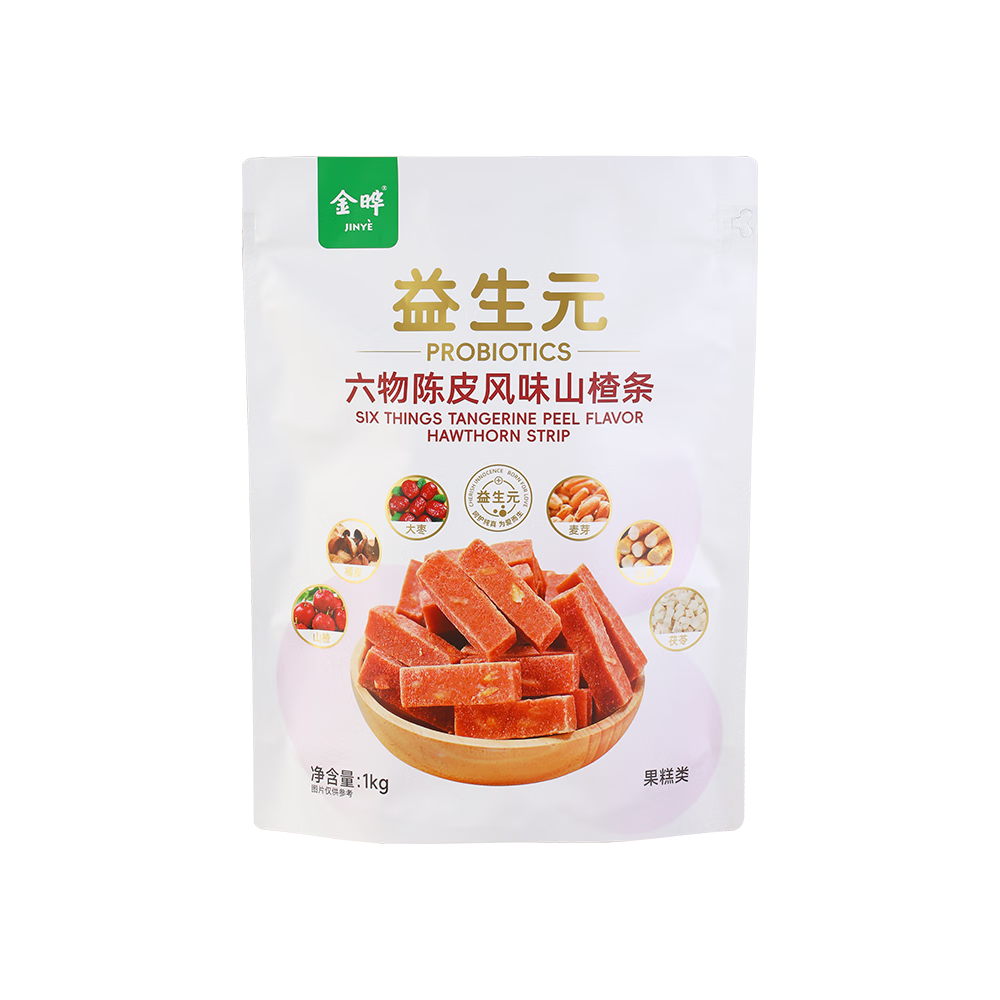 金晔无添加剂山楂条益生元陈皮风味六物独立小包装儿童零食1kg