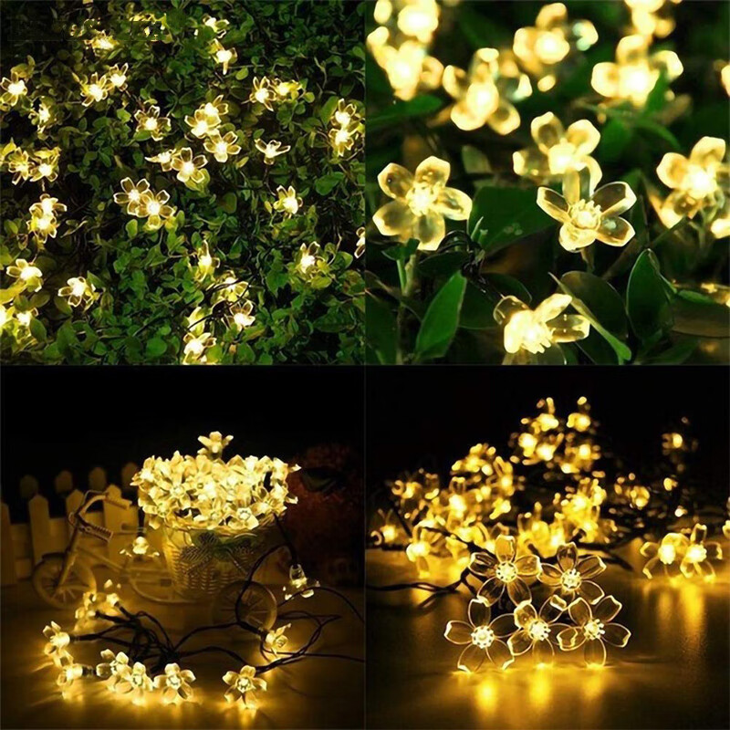 林爵（LINJUE）太陽能led戶外氛圍裝飾小燈串陽臺露臺樹燈帶布置花園院子庭院燈 太陽能暖光(12米長)_-100燈