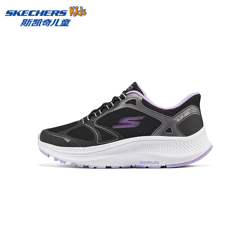 Skechers斯凯奇儿童云跃闪穿鞋专业减震跑步鞋透气运动鞋303985L/404201L 女童/黑色/BLK 36