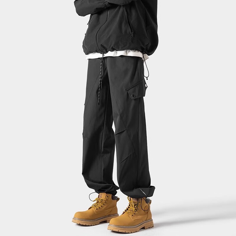 JEEP SPIRIT吉普冲锋裤男春秋季新款三防休闲裤子男户外宽松直筒长裤 黑色 2XL (建议150-165斤)