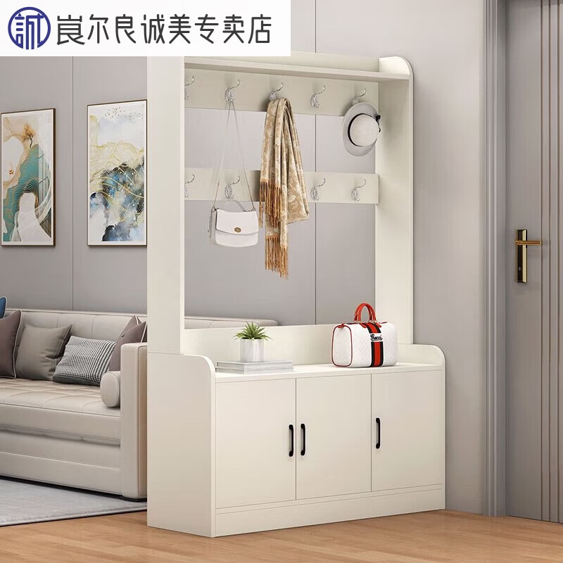 峎尔良衣帽架鞋柜鞋架一体组合门口玄关柜带挂衣架换鞋凳大容量多功能