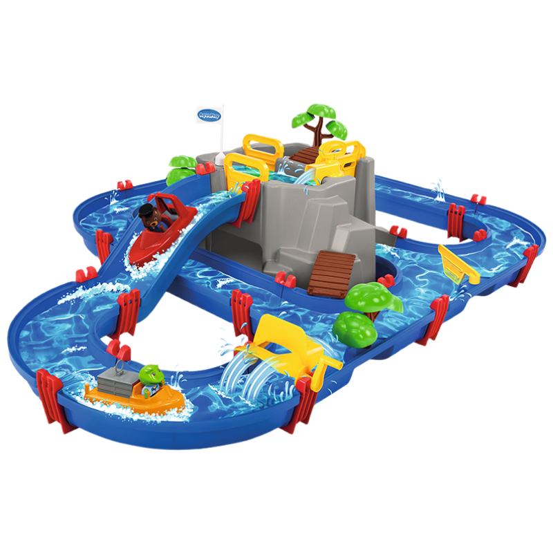 PIYO PEN豚小蒙aquaplay德国进口模拟河道儿童夏天戏水上乐园冲浪冒险玩具