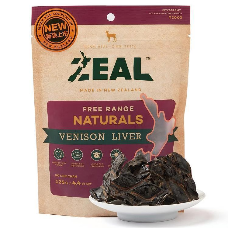 ZEAL進口狗罐頭風干肉干牛肋骨營養(yǎng)犬濕糧零食牛奶 風干鹿肝片0.5kg【125g*4袋裝】 小牛肉棒20g+拾便袋