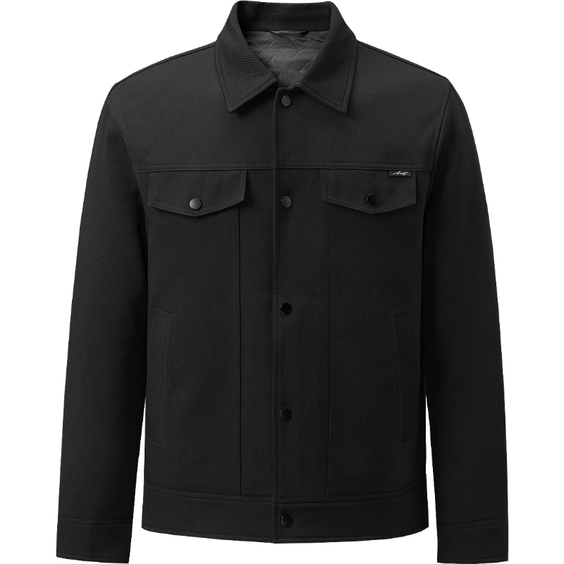 海澜之家（HLA）棉服男25新款翻领简约时尚保暖外套男冬季 黑色12 XL 180/96A 推荐151~164斤