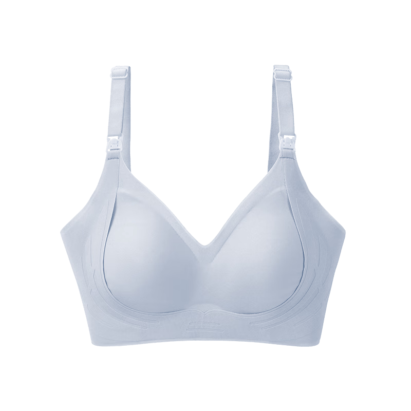 ROVO孕婦哺乳內(nèi)衣喂養(yǎng)胸衣舒適提拉上托聚攏懷孕期喂奶文胸 仙女白 L