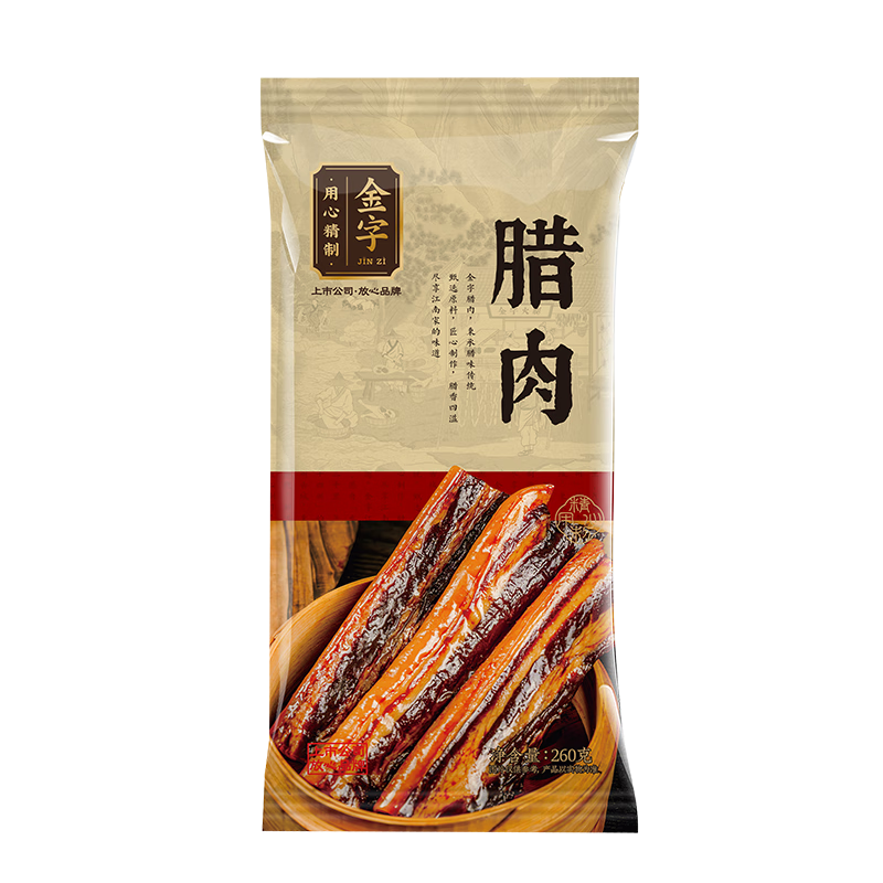 金字五花風(fēng)干臘肉  非煙熏老字號 浙江特產(chǎn) 加熱即食熟食臘味 260g/袋