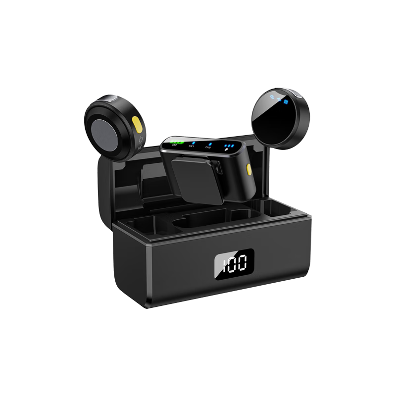 IMVP相机无线领夹式麦克风一拖四适用索尼A7R4 A7M4 A7C A7C2 MIC相机微单直播视频户外采访降噪收音麦 一拖二【适用索尼A9相机麦克风】