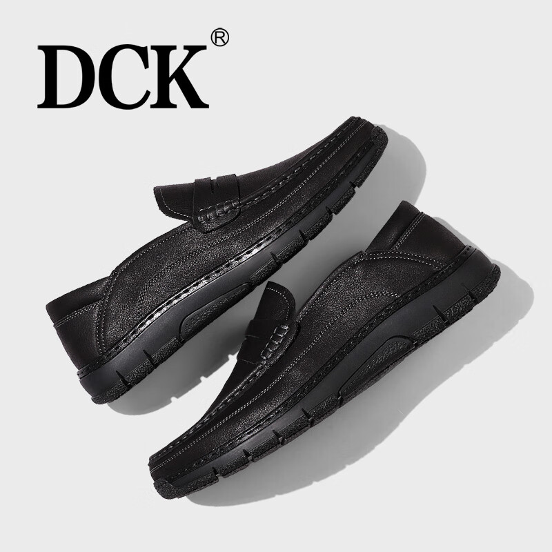 DCK休闲皮鞋男士 黑色 44 (标准皮鞋码数)
