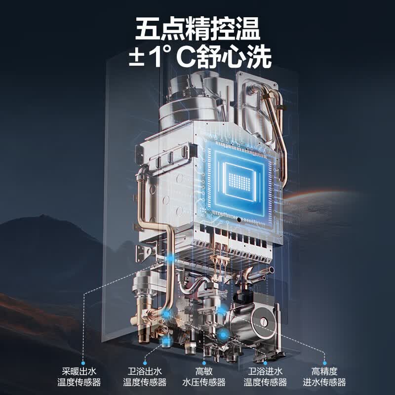 美的（Midea）壁挂炉R53一级能效冷凝炉天然气采暖锅炉热水供暖两用地暖暖气片以旧换新 一级能效 24KW121-180㎡ R53一级能效冷凝